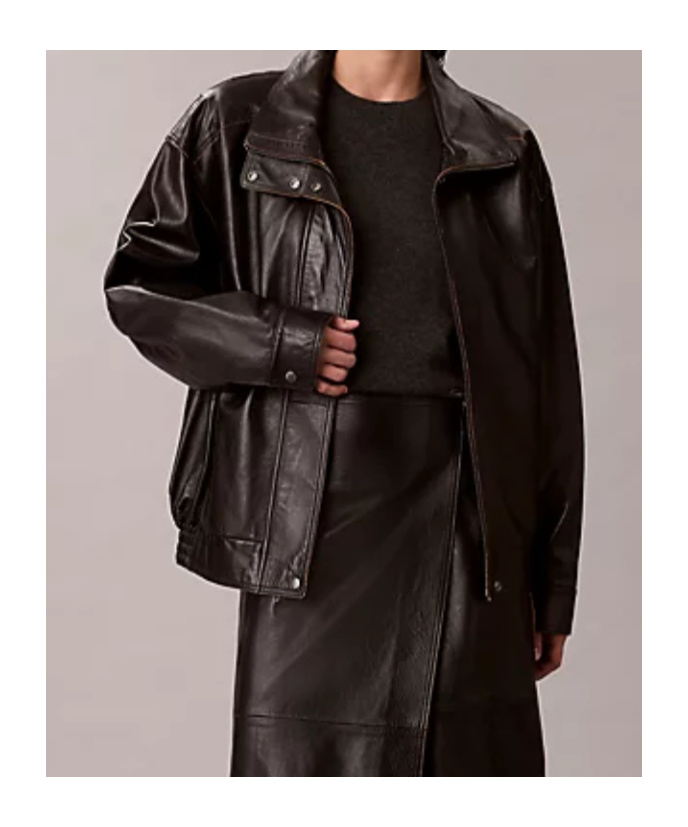 Calvin Klein Modern High Collar Jacket With Contrast Stitching In Black