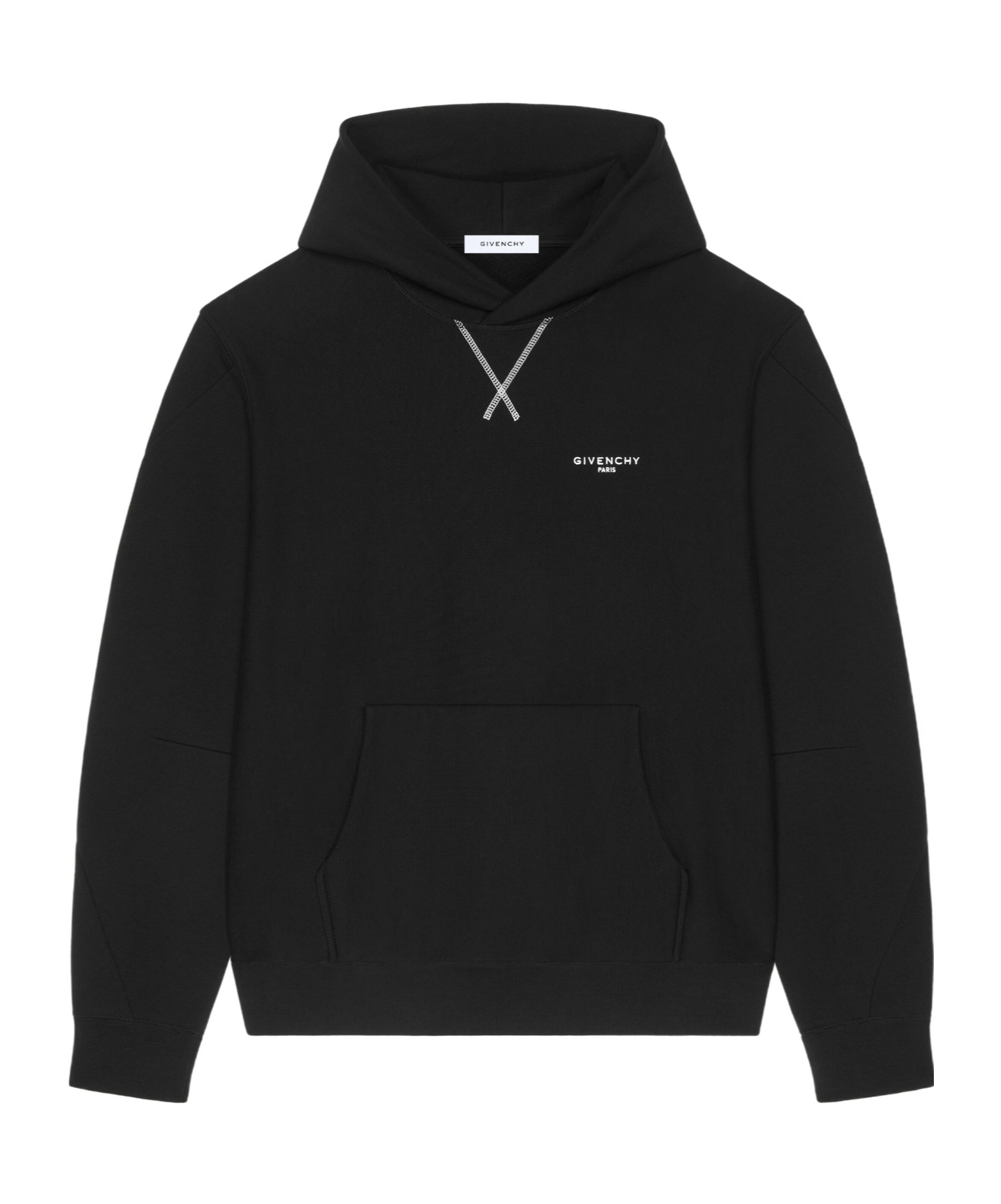 Givenchy Couture Seam Fleece Hoodie With Paris Embroidery Clothing In Black