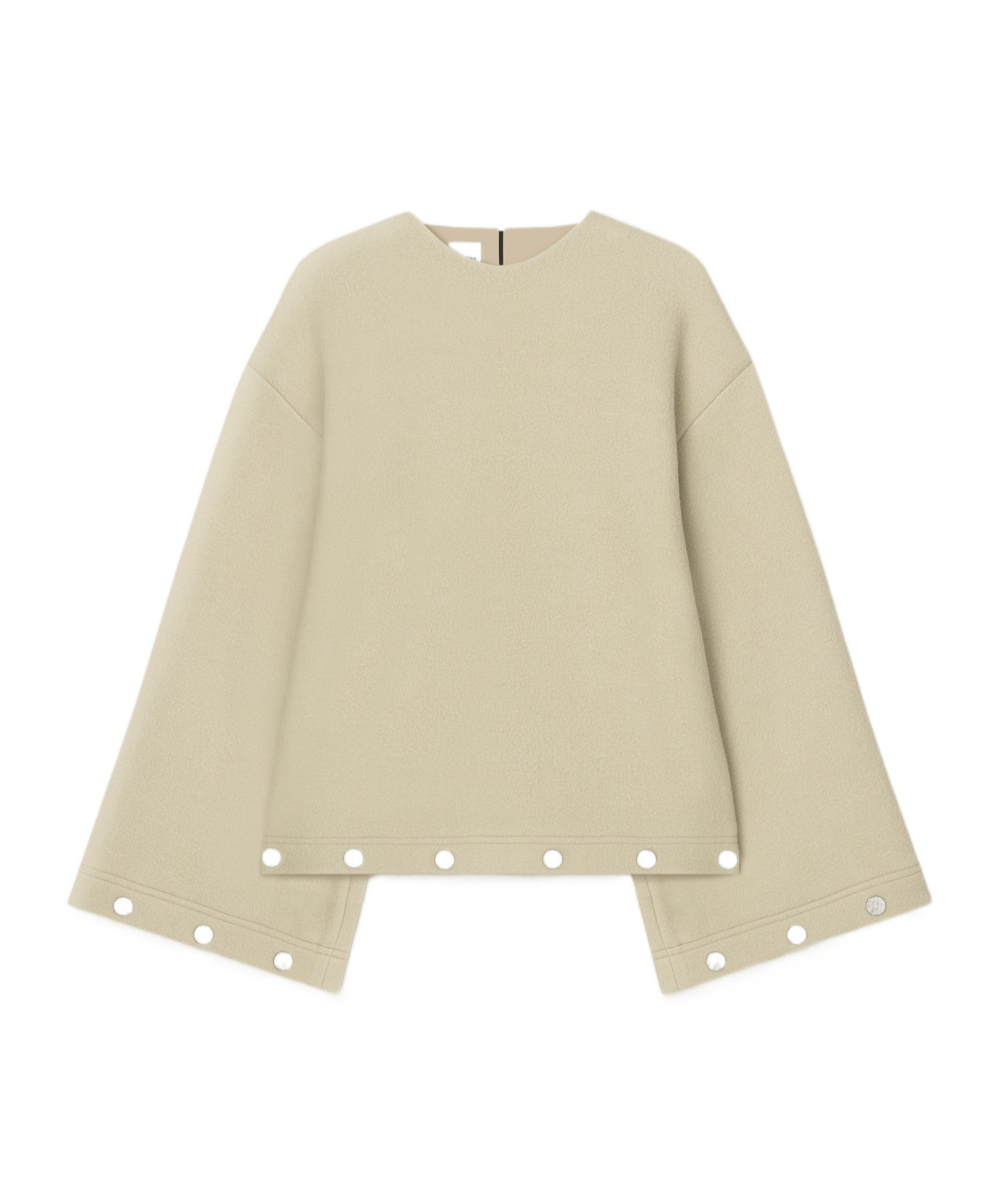 Nanushka Sand Wool Blend Oversize Anwen Blouse In Oat