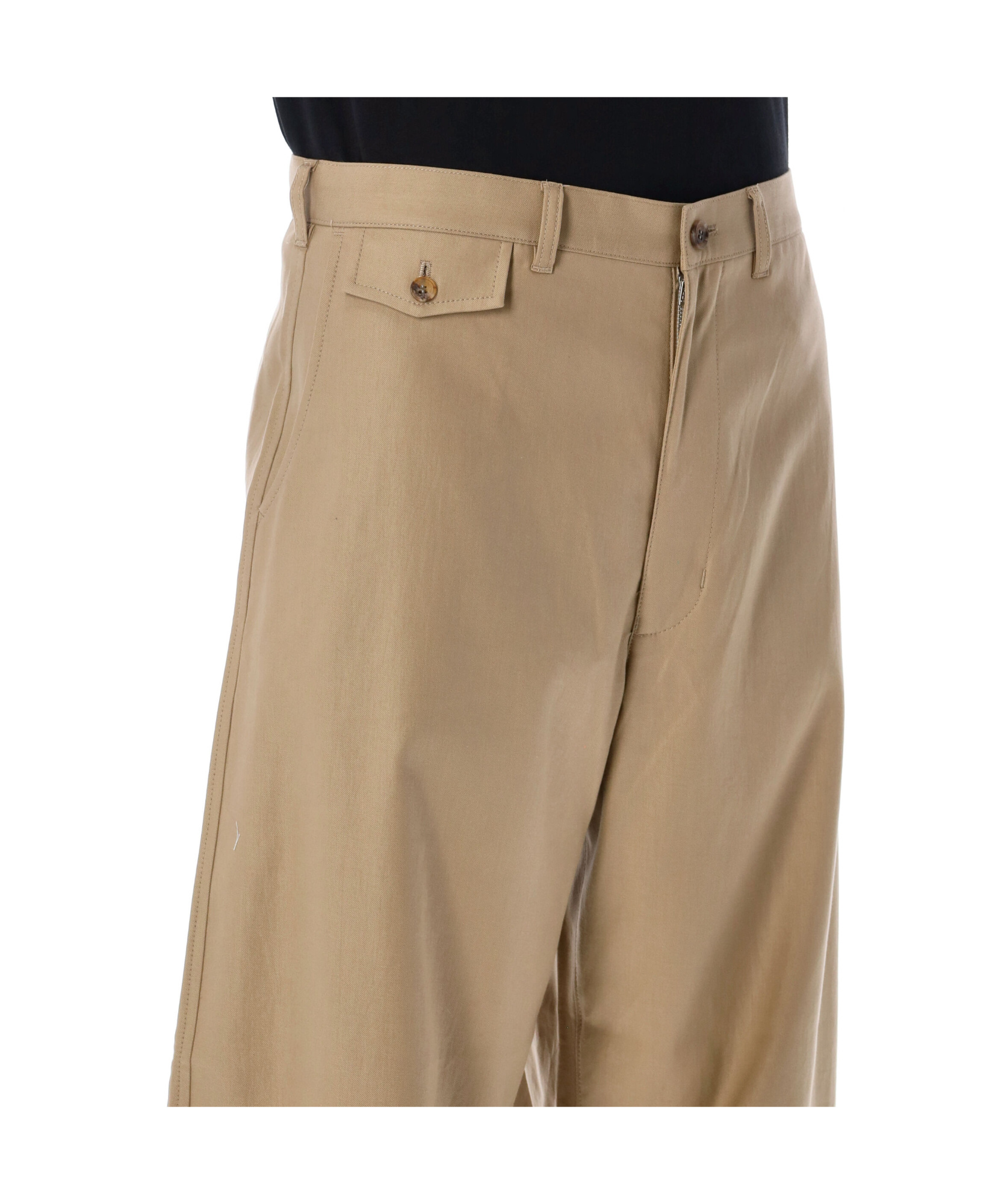 Comme Des Garçons Homme Buckled Wide Leg Trousers In Brown