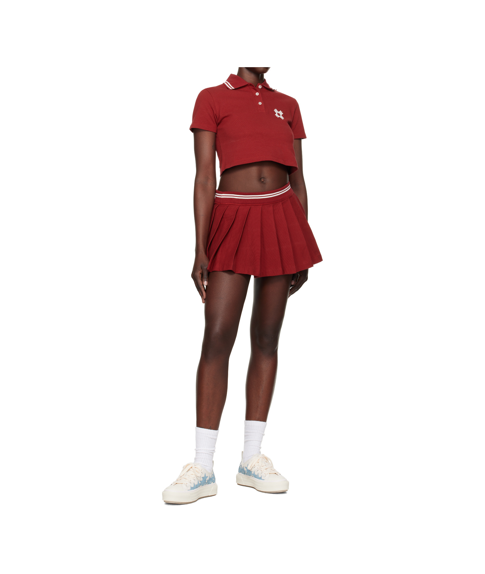 Amiri Ma Quad Pleated Skirt In Red