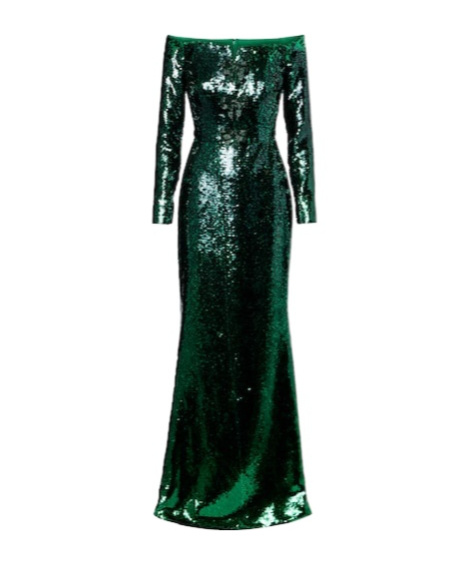 Elie Saab Sequined Off-shoulder Gown In Black