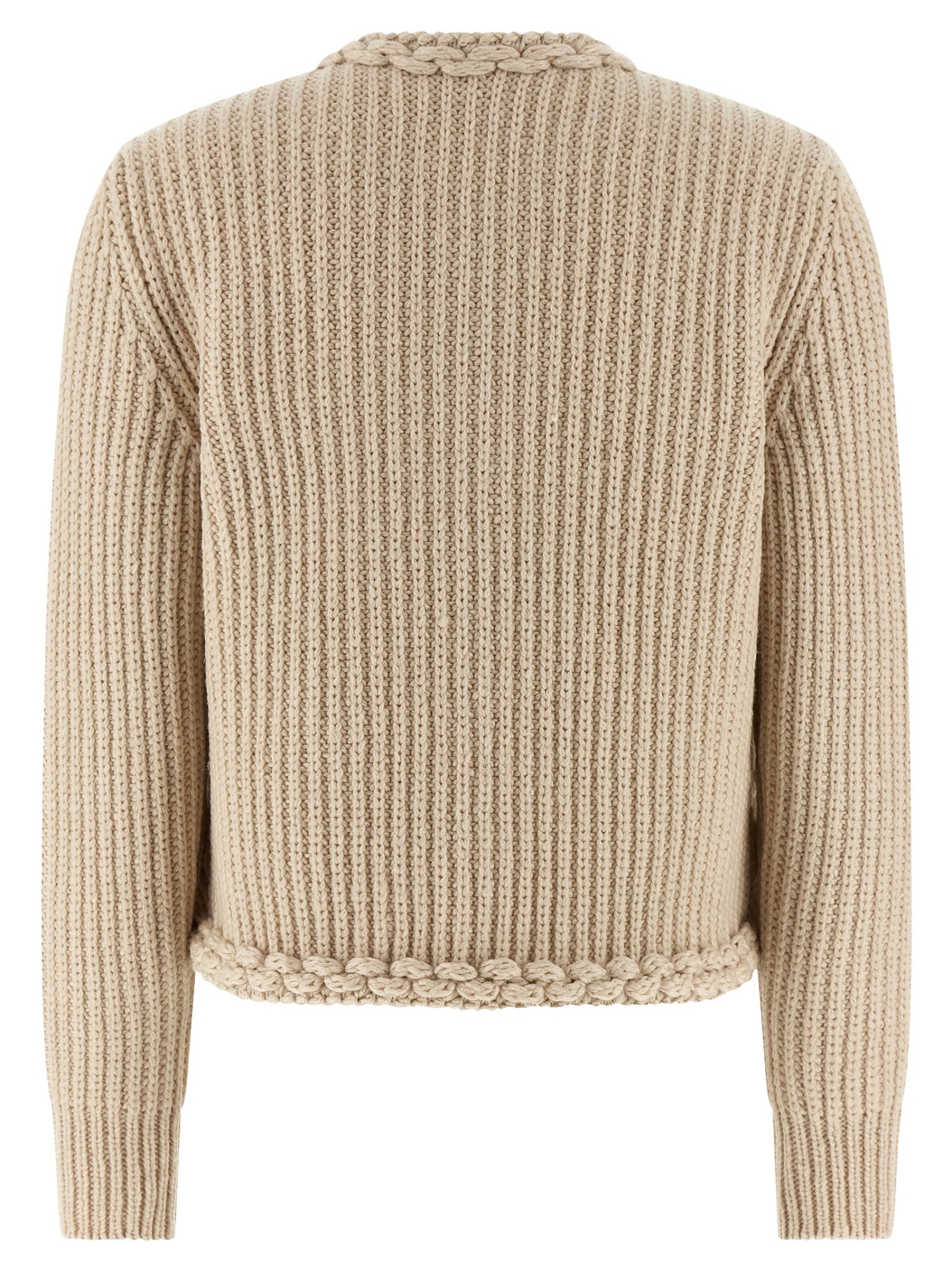 Moncler Padded Cardigan Sweaters And Cardigans Beige In Multi