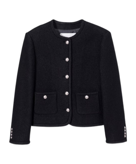 Dunst Tailored Tweed Jacket In Black