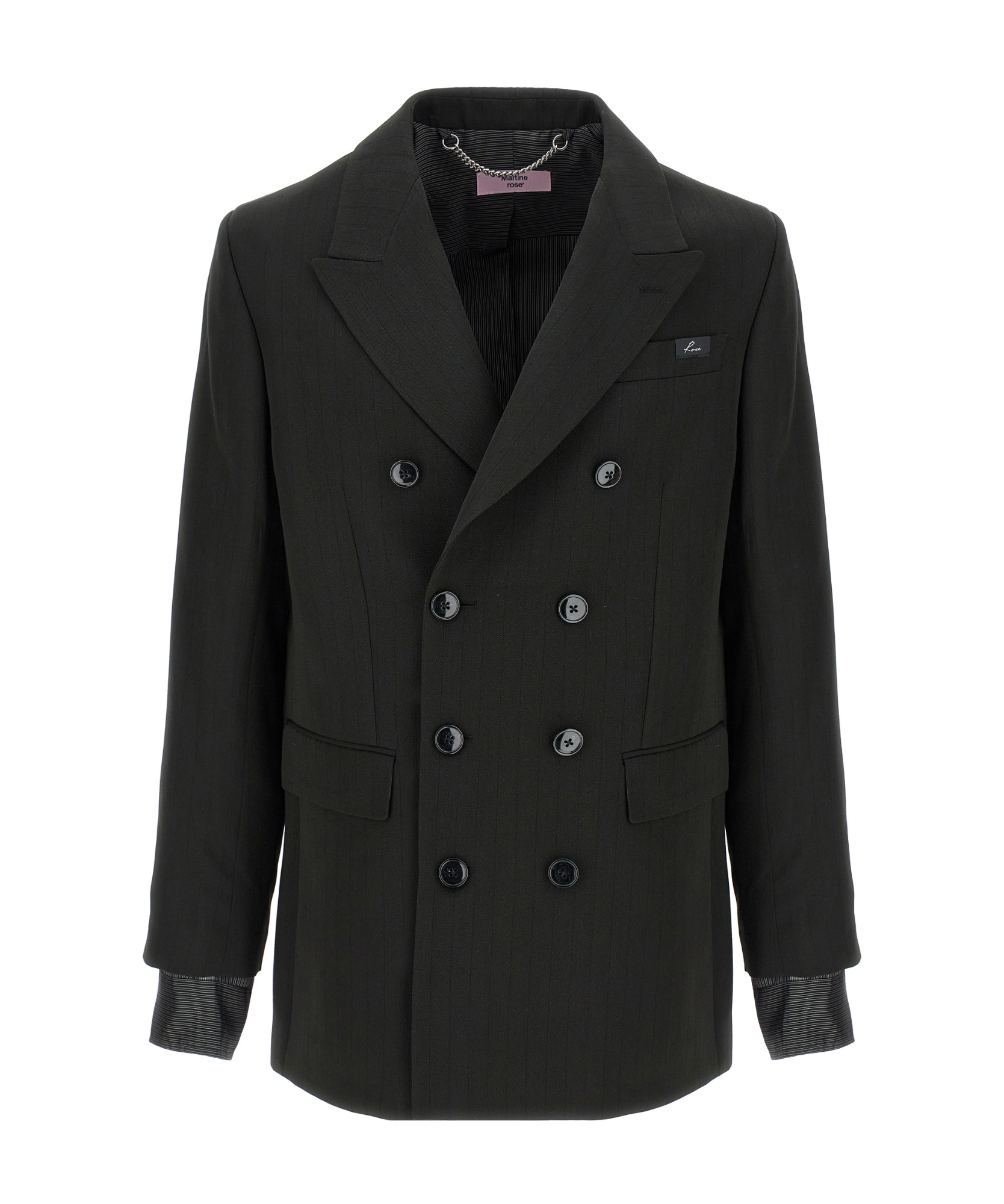 Shop Martine Rose Layered Double-breasted Blazer In Black