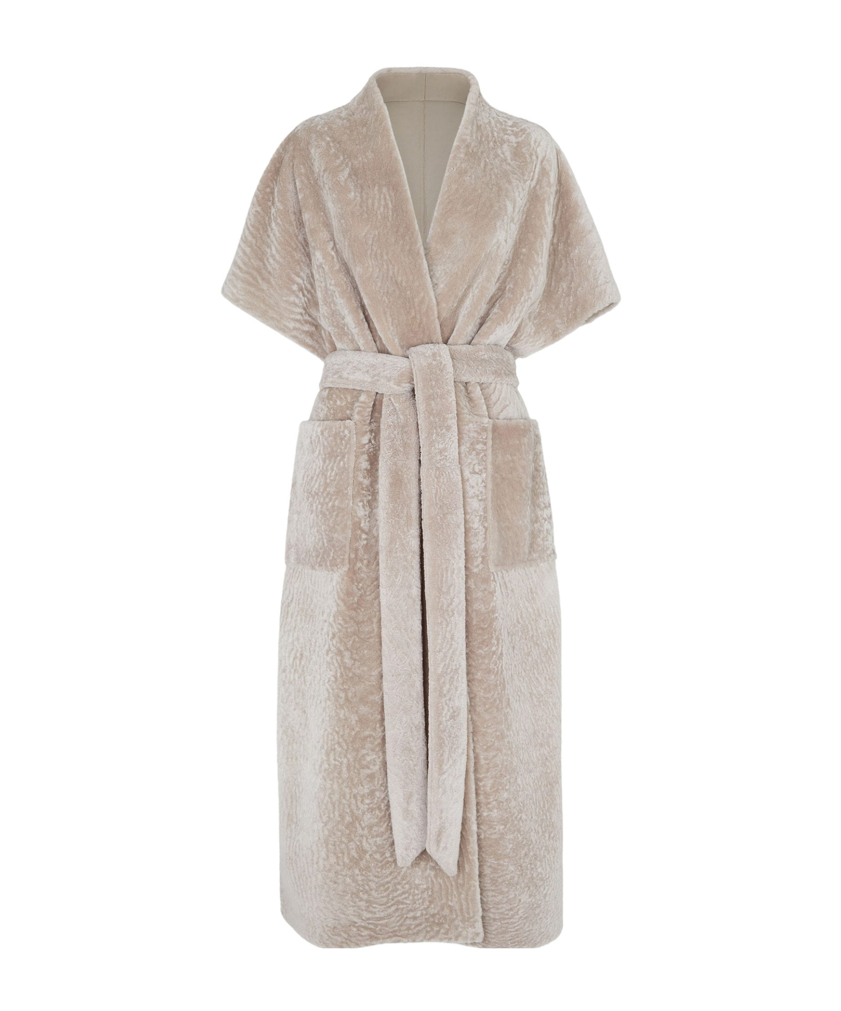 Fendi Wrap Kimono Coat In Nude