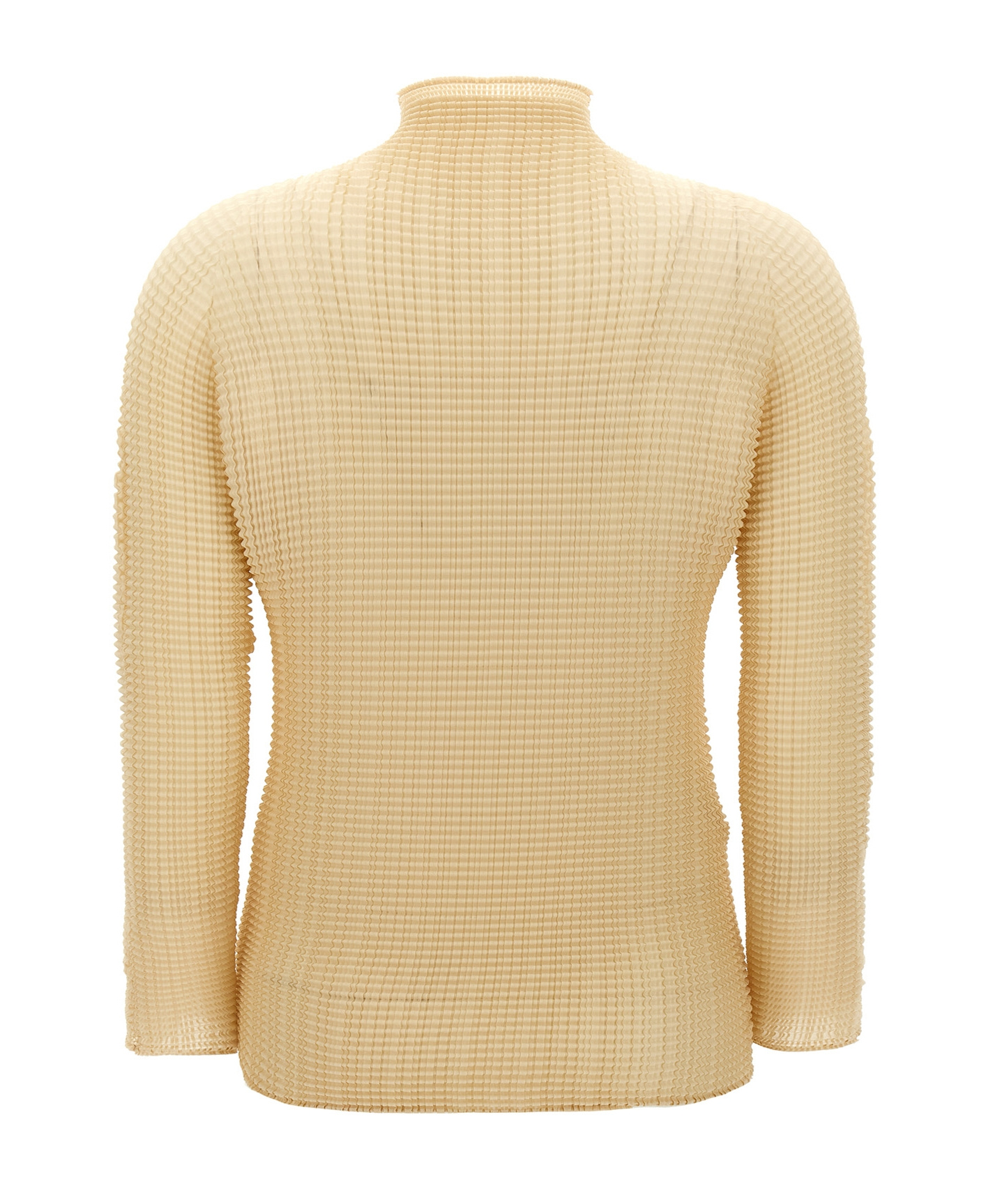 Issey Miyake Womens 40-light Beige Pleated High-neck Woven Top In Nude
