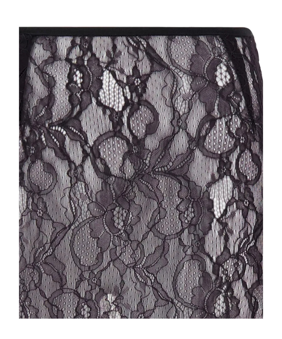 Laneus Chantilly Laced Midi Skirt In Black