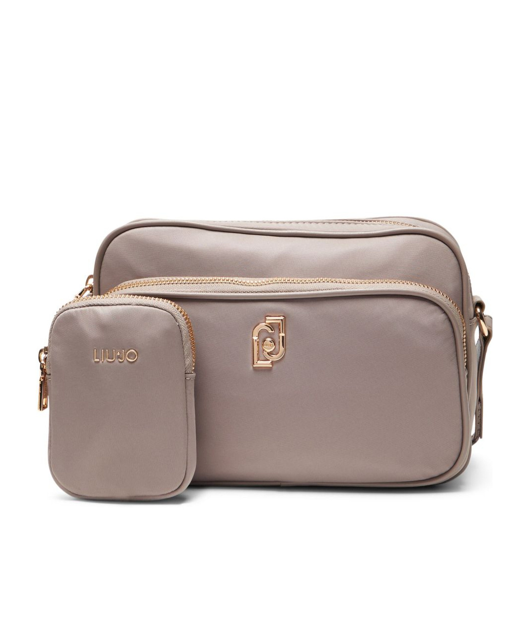 Liu •jo Nylon Crossbody Bag In Nude