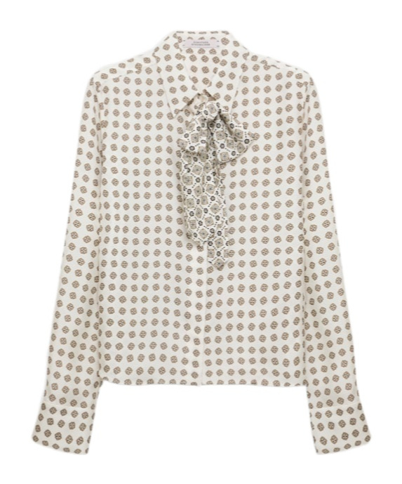 Dorothee Schumacher Printed Silk Twill Blouse In White
