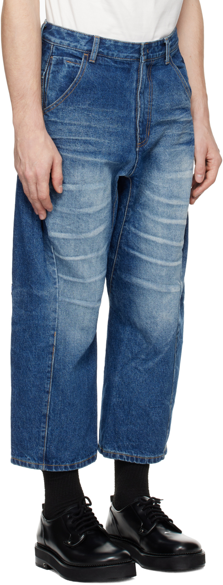 Ader Error Faded Jeans In Blue