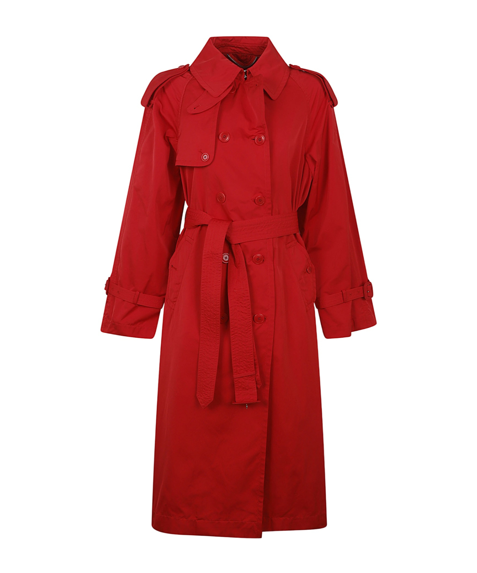 Ermanno Scervino Belted Double-breasted Coat In Red