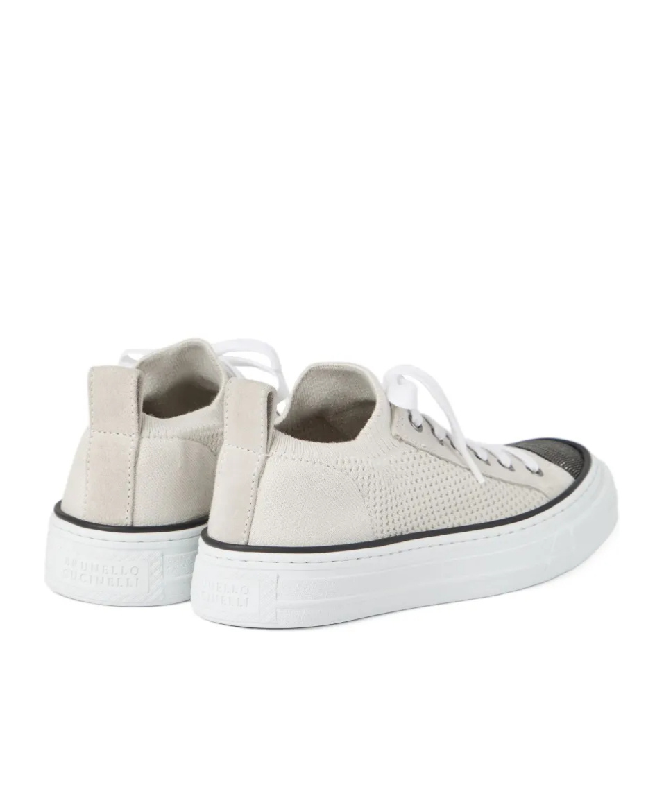 Brunello Cucinelli Knitted Sneakers In White