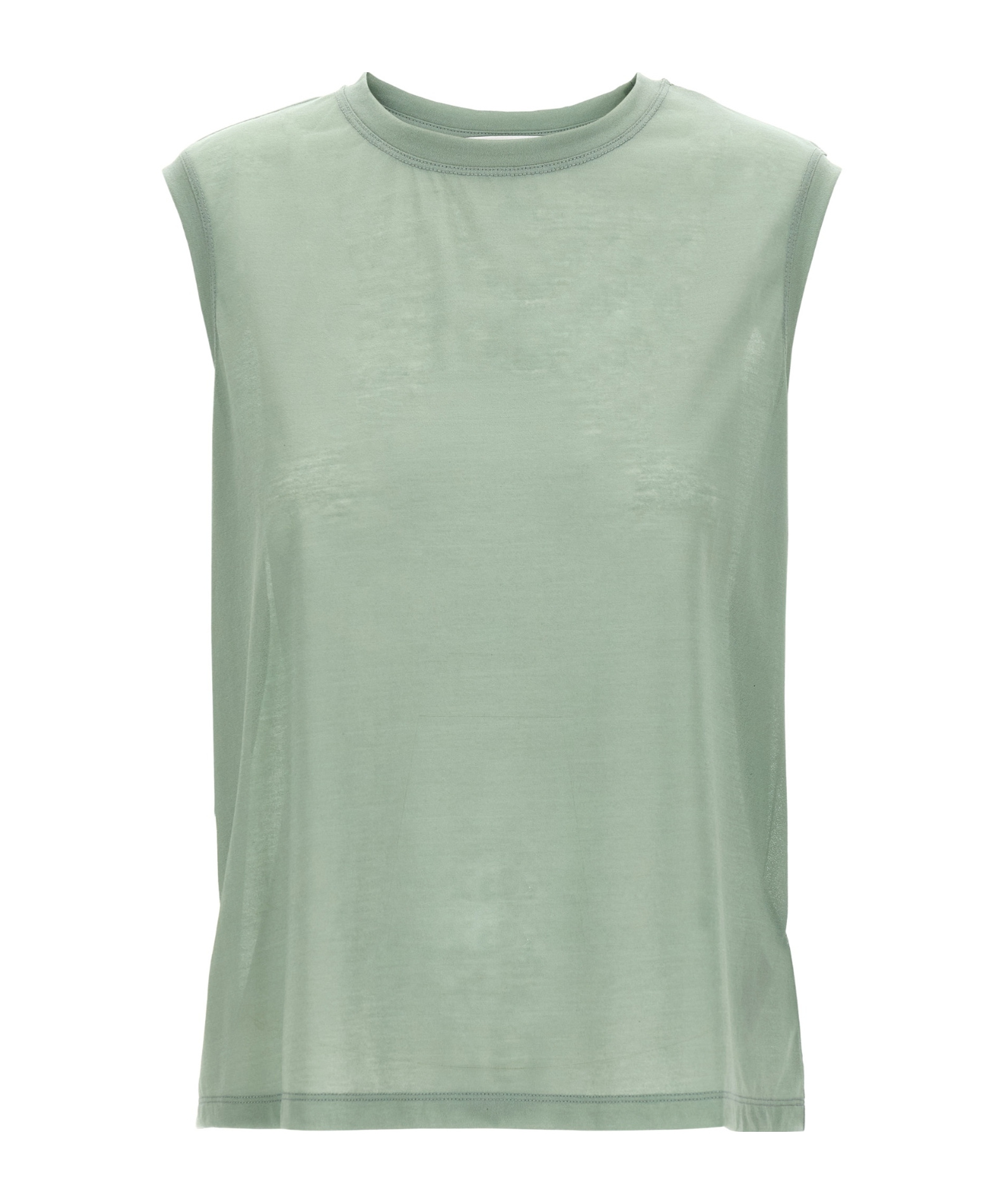 Victoria Beckham Embroidered Logo Sleeveless Crew Neck Top In Green