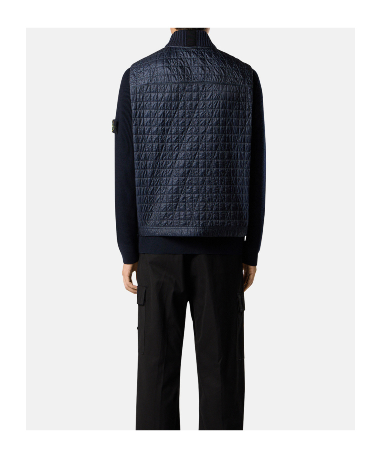 Stone Island Quilted Vest With Anti-drop And Wind Resistance In Blue