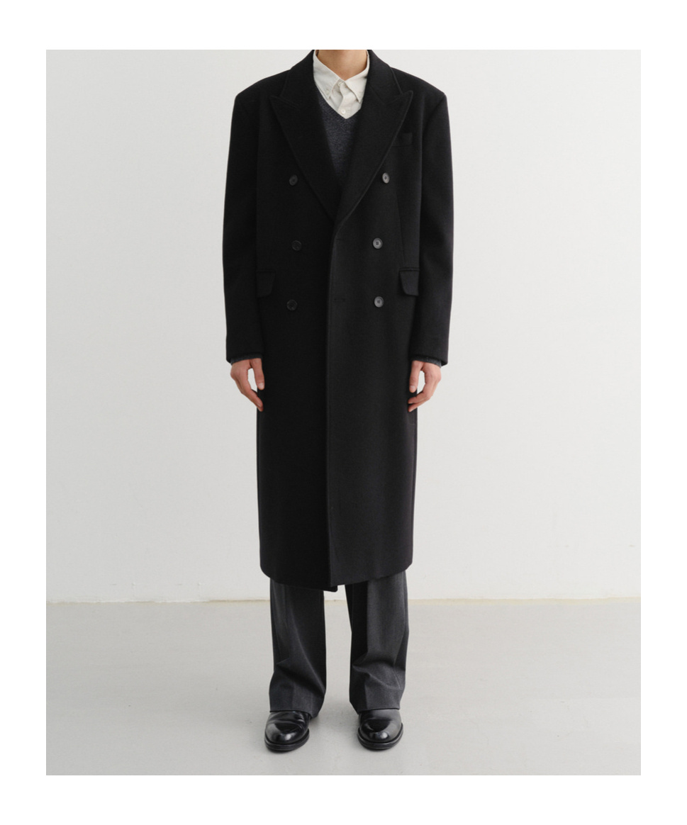 Dunst Unisex Tailored Double-breasted Cashmere Coat In Blue