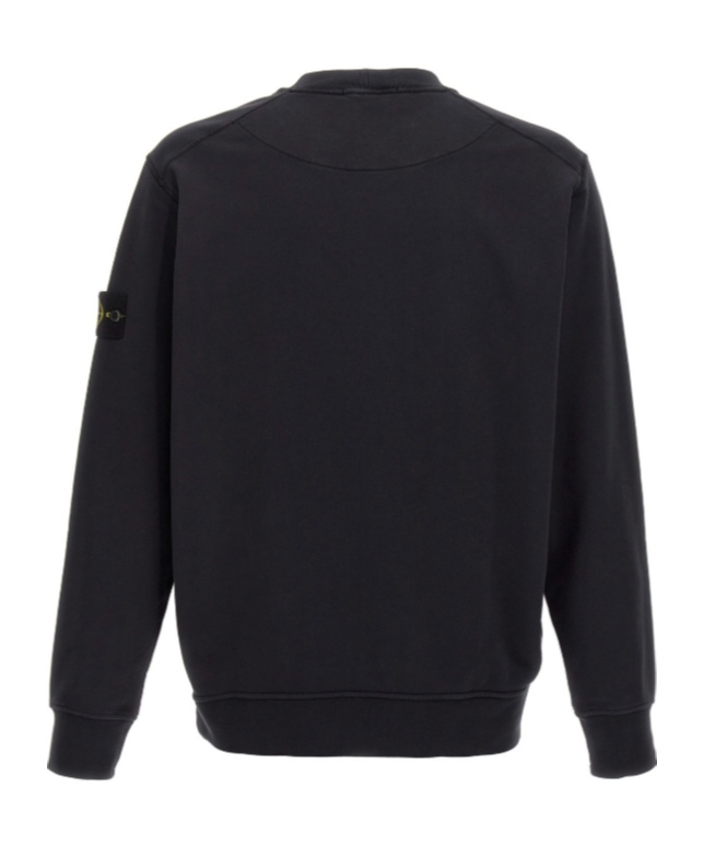 Stone Island Vanisé Brushed Heavy Cotton Sweatshirt In Black