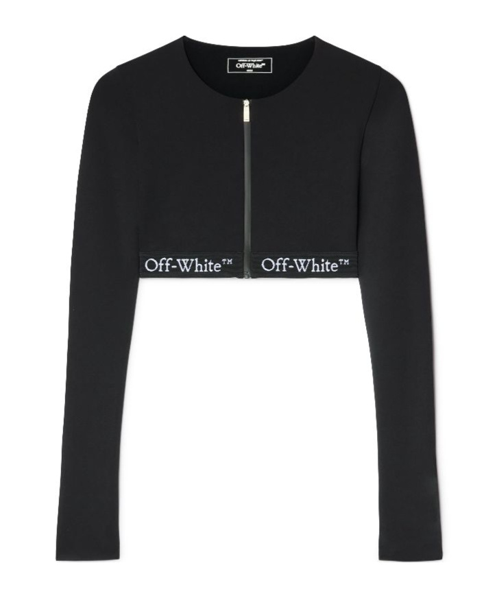 Off-white Off White Cropped Top With Logo Band In Black