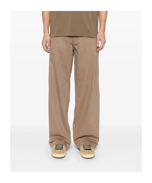Emporio Armani Straight Trousers In Brown