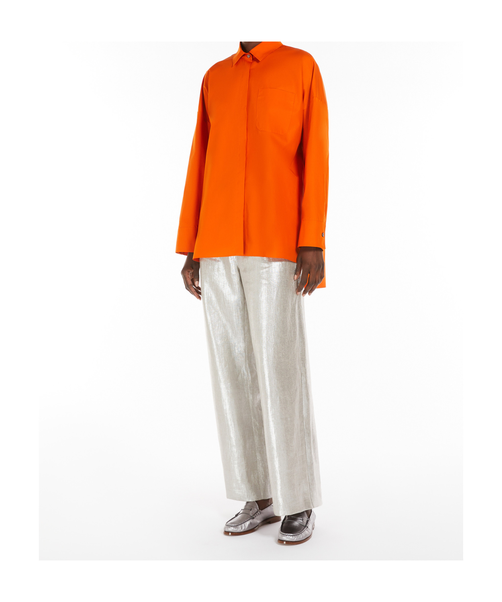 Max Mara Belt Loops Slacks In Silver