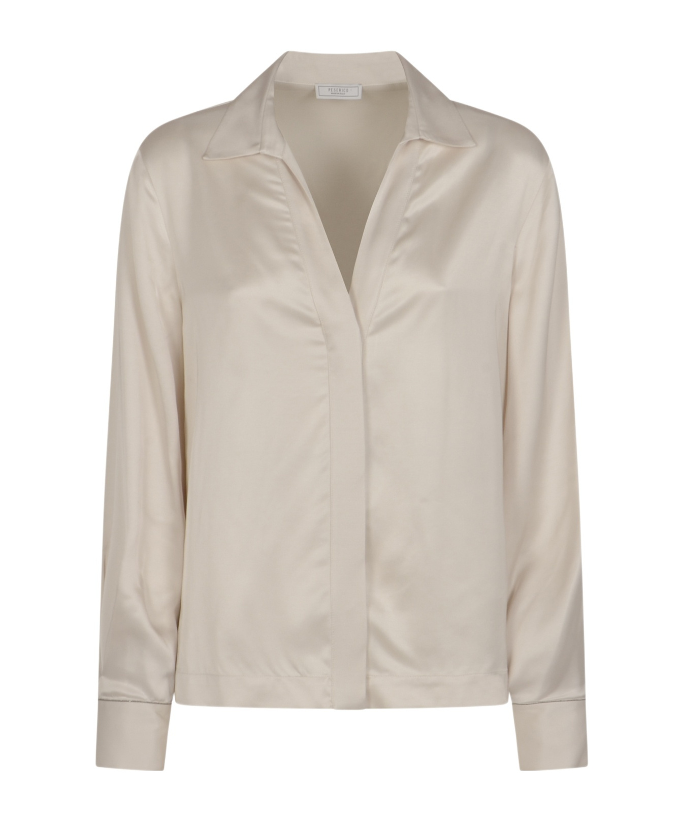 Peserico Studded-trim Shirt In Neutral