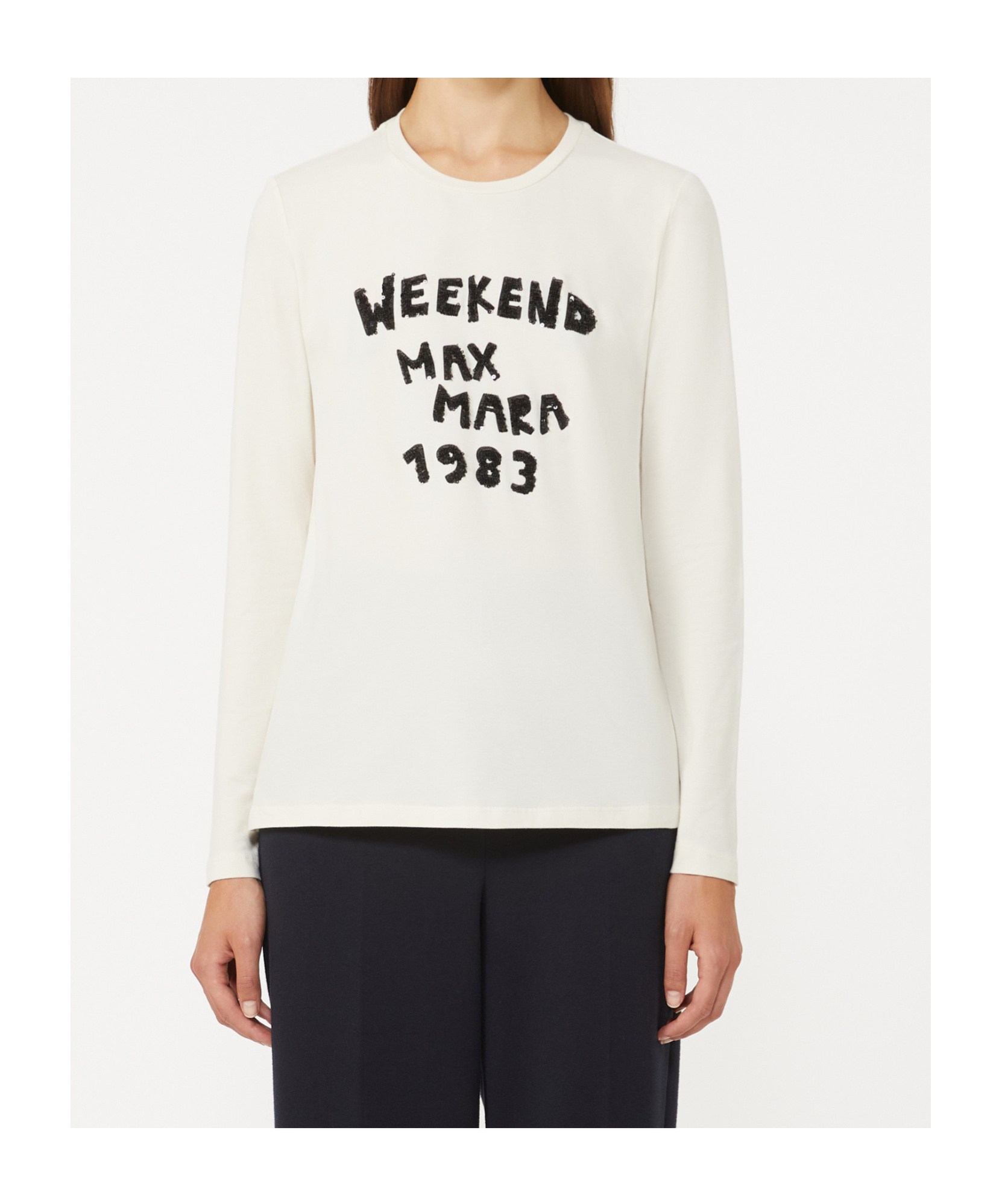 Weekend Max Mara Long-sleeved T-shirt In White