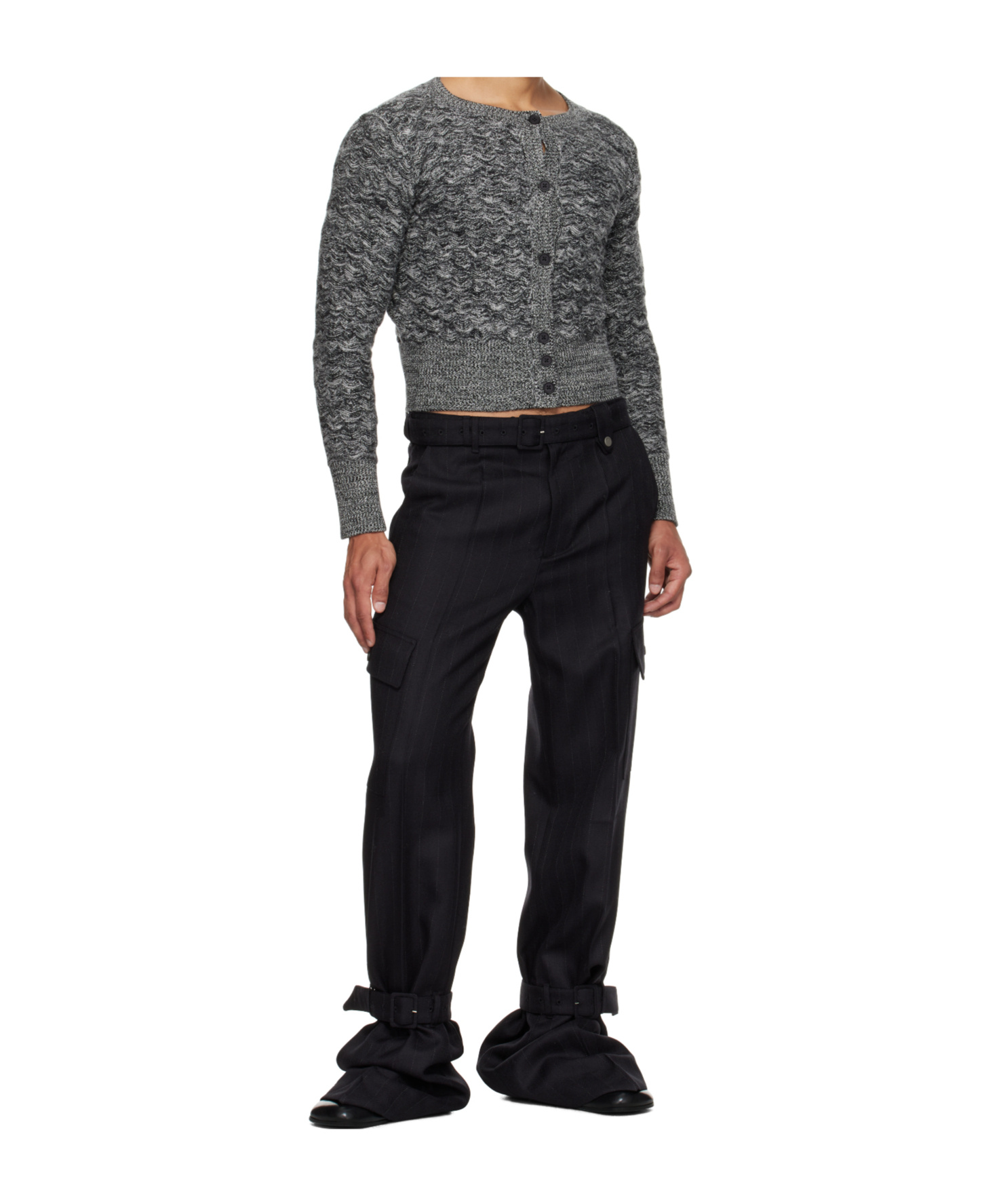 Egonlab Black Belted Cargo Pants In Black