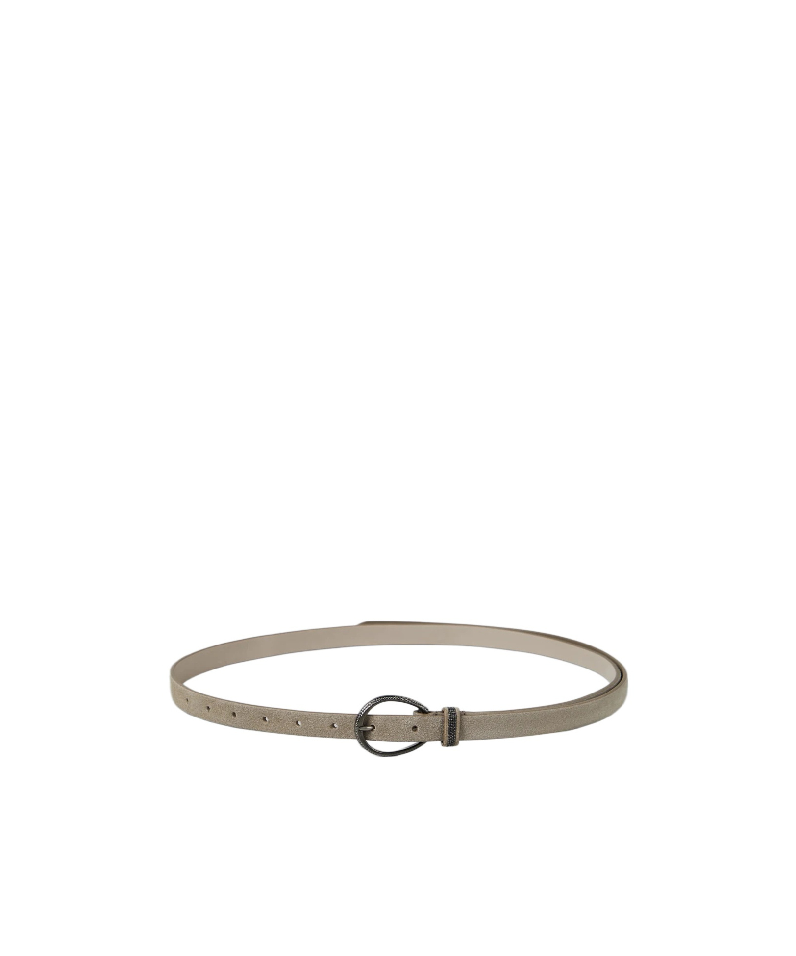 Brunello Cucinelli Monili-detail Suede Belt In Gray