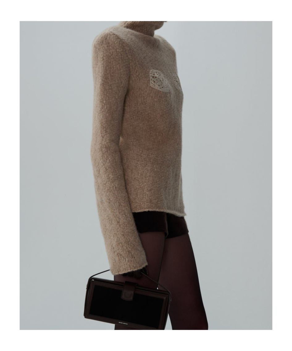 Magda Butrym Beige Alpaca Blend Sweater In Nude