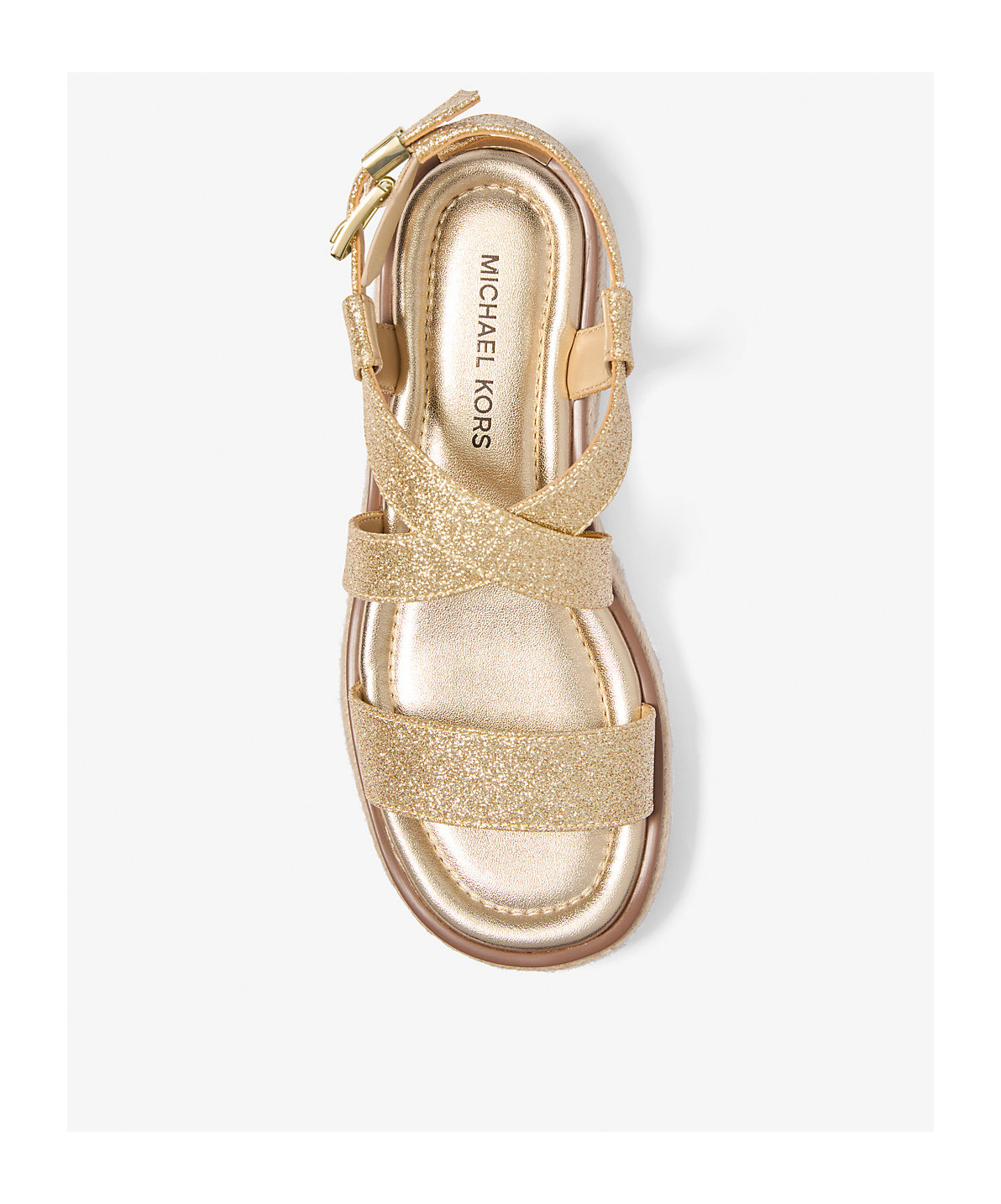 Michael Kors Round-headed Sandals With Platform Soles In Nude