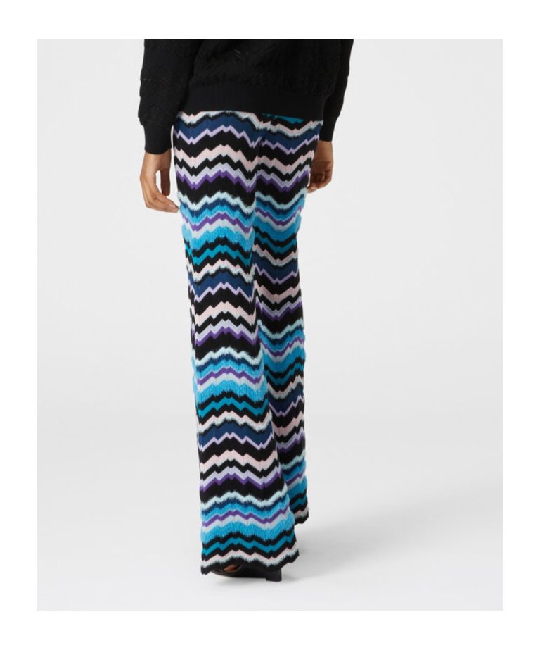 Missoni Knitted Flared Pants In Blue