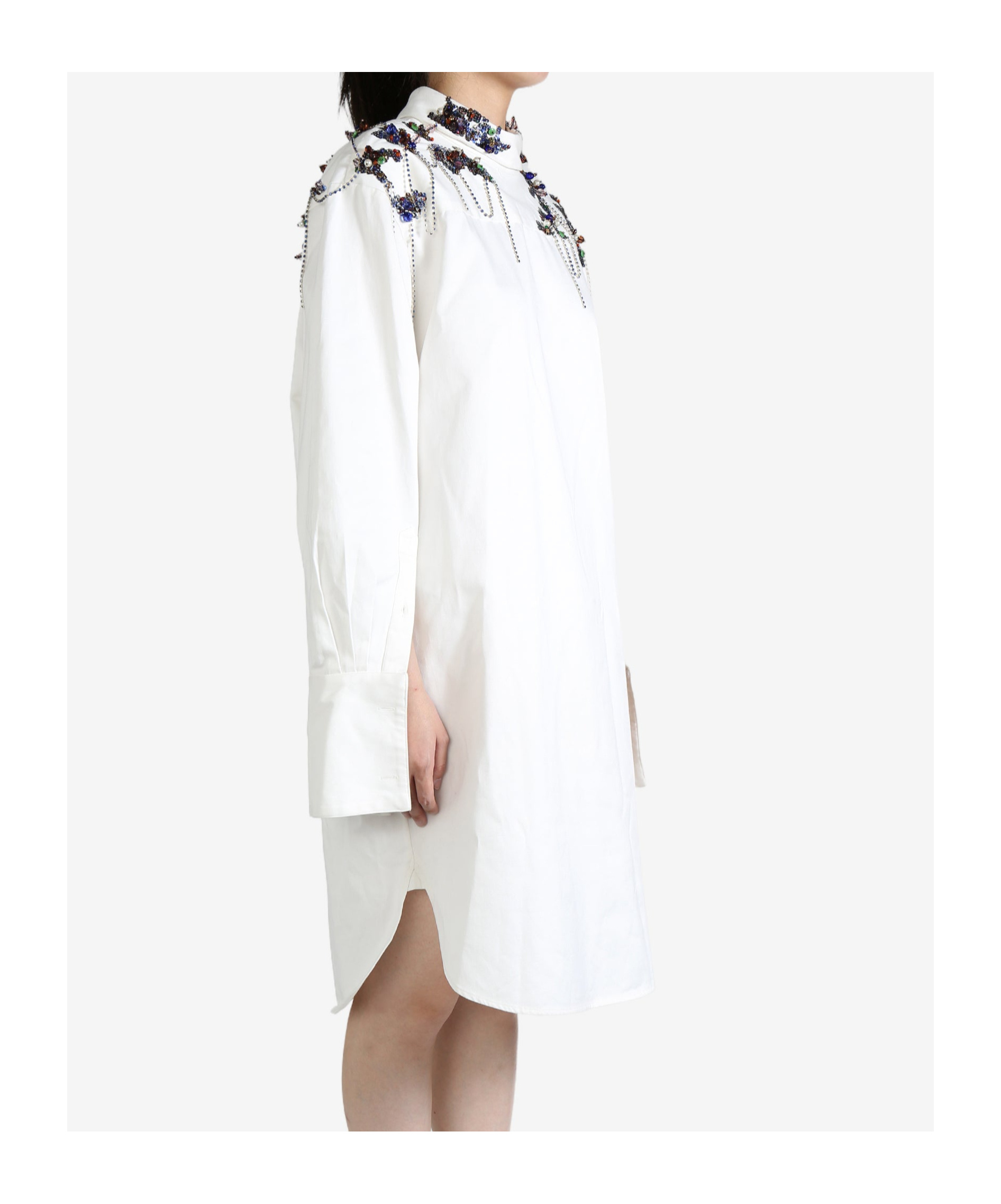 Dries Van Noten Long-sleeved Dress In White
