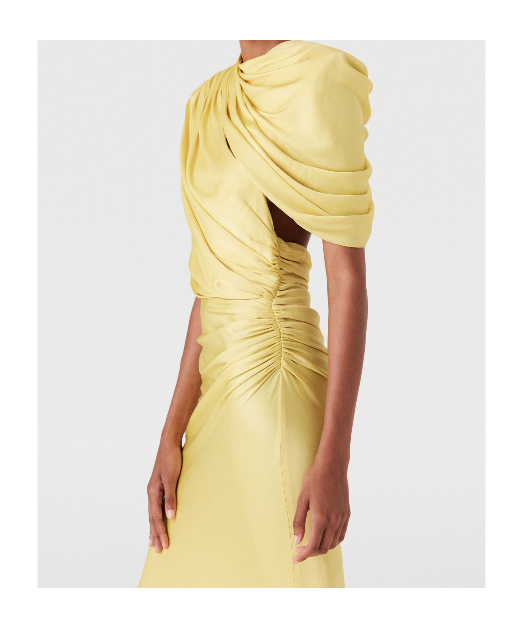 Stella Mccartney Draped One Shoulder Maxi Dress In Nude