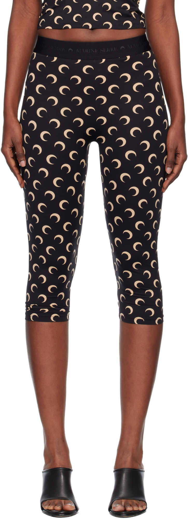 Marine Serre Knitted Tight Pants In Black