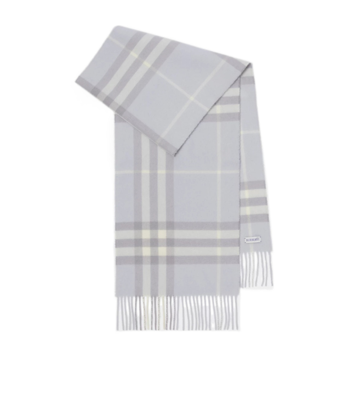 Burberry Checked Cashmere Scarf In Gray