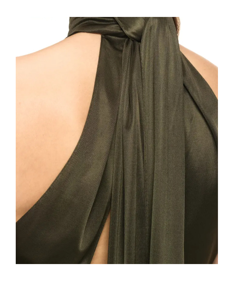 Off-white Jerseyoberteil Mit Drapiertem Detail In Green