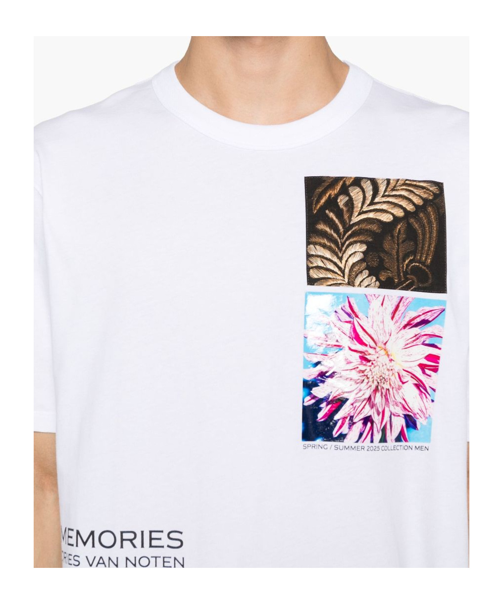 Dries Van Noten Oversized Cotton Crew Neck T Shirt In White