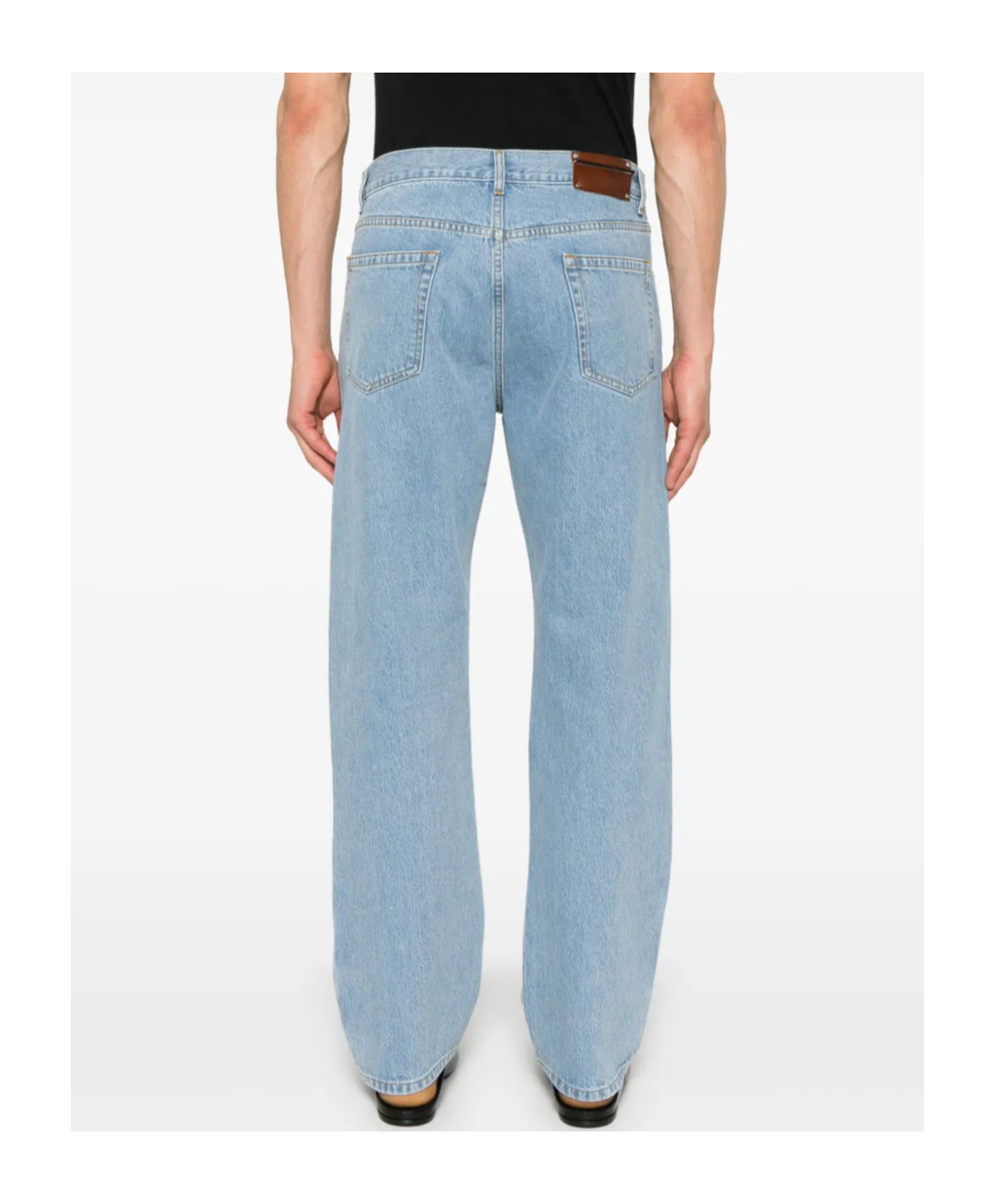 Dries Van Noten Denim Trousers With Belt Loops In Blue