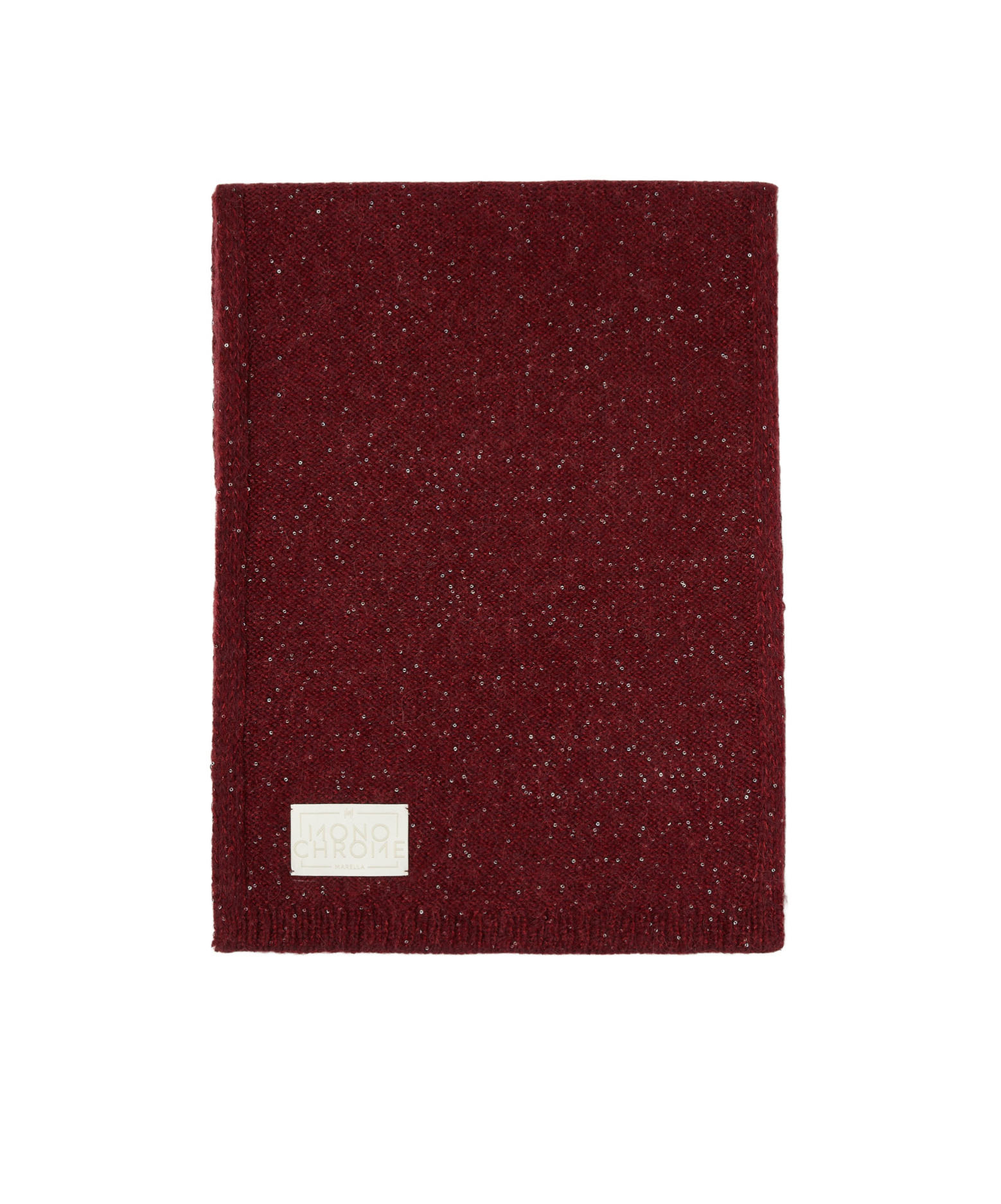 Marella Sequined Wool And Cashmere Scarf In Burgundy