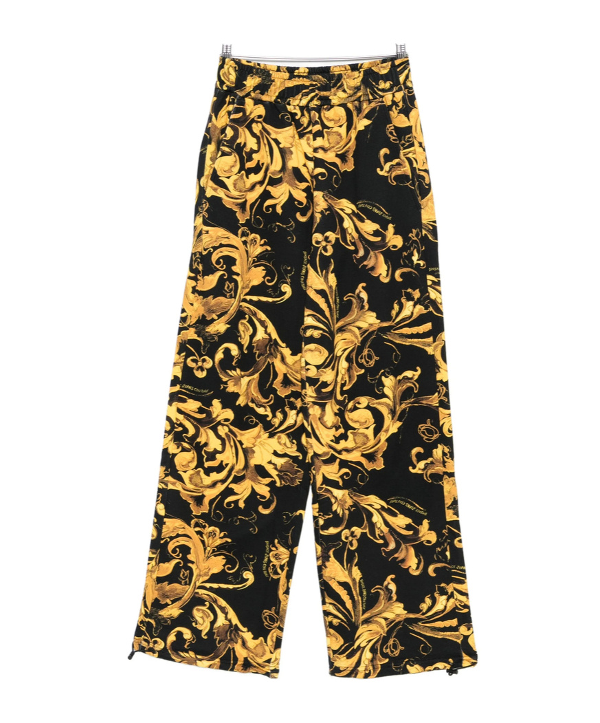 Versace Jeans Patterned Casual Pants In Yellow