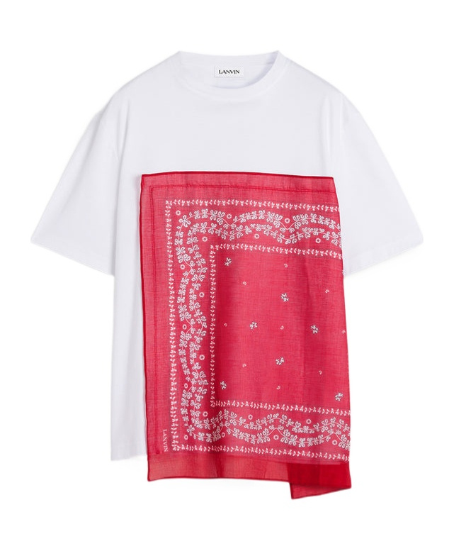 Lanvin T-shirt With Bandana Inserts In Red