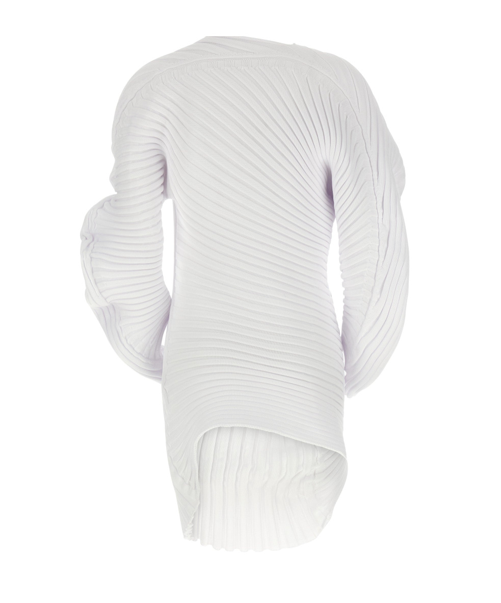 Issey Miyake Asymmetric Cardigan In White