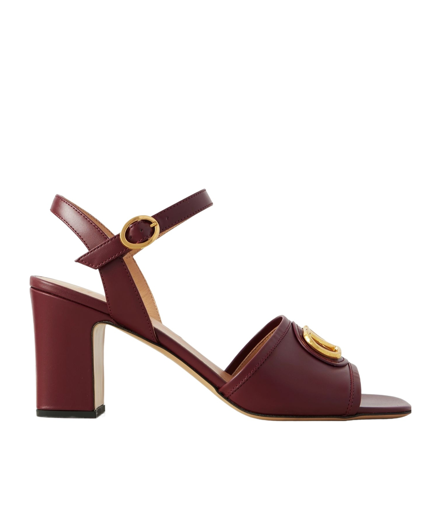 Valentino Vlogo Heeled Sandals In Burgundy