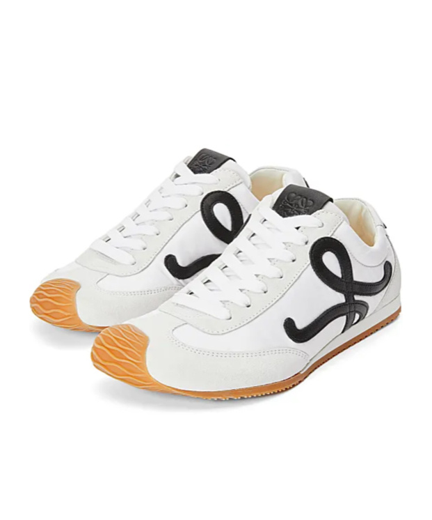 Shop Loewe Ballet Runner 2.0 In Nylon And Calfskin In White