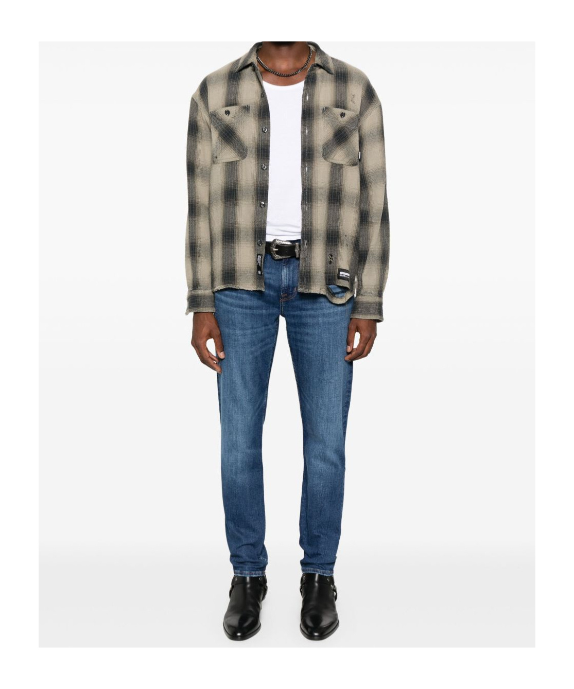 7 For All Mankind Elastam Slim Tapered Jeans In Blue