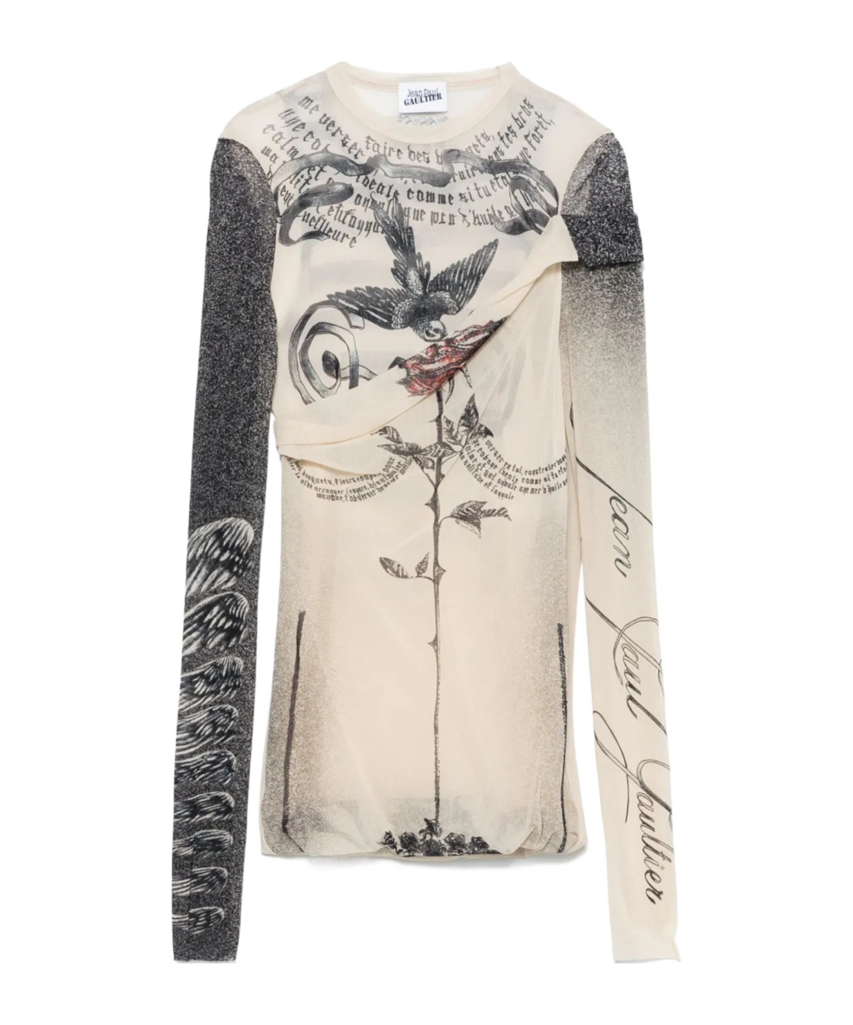 Shop Jean Paul Gaultier Mesh Top In Nude