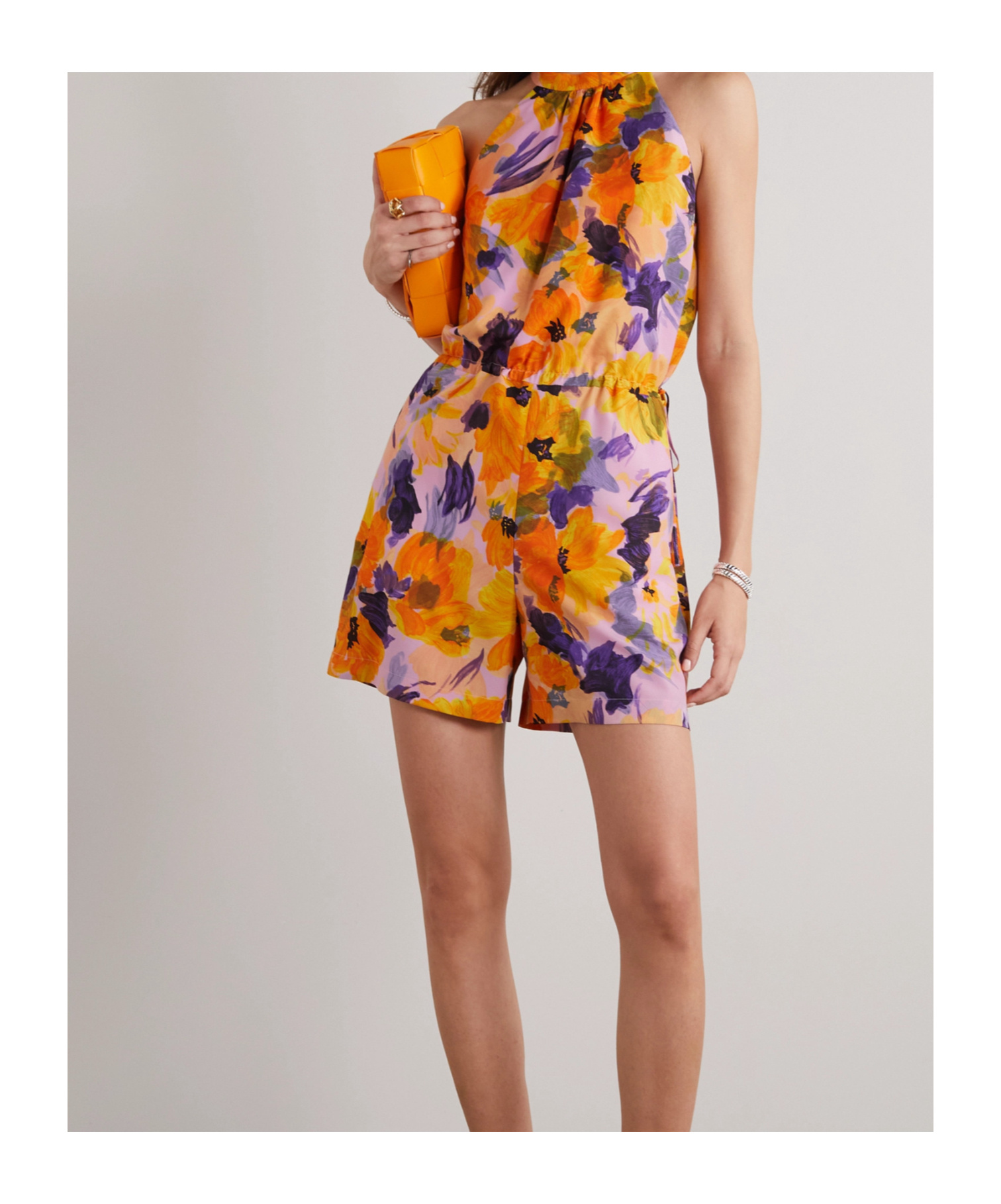 Dries Van Noten Floral Print Body Shorts In Multi