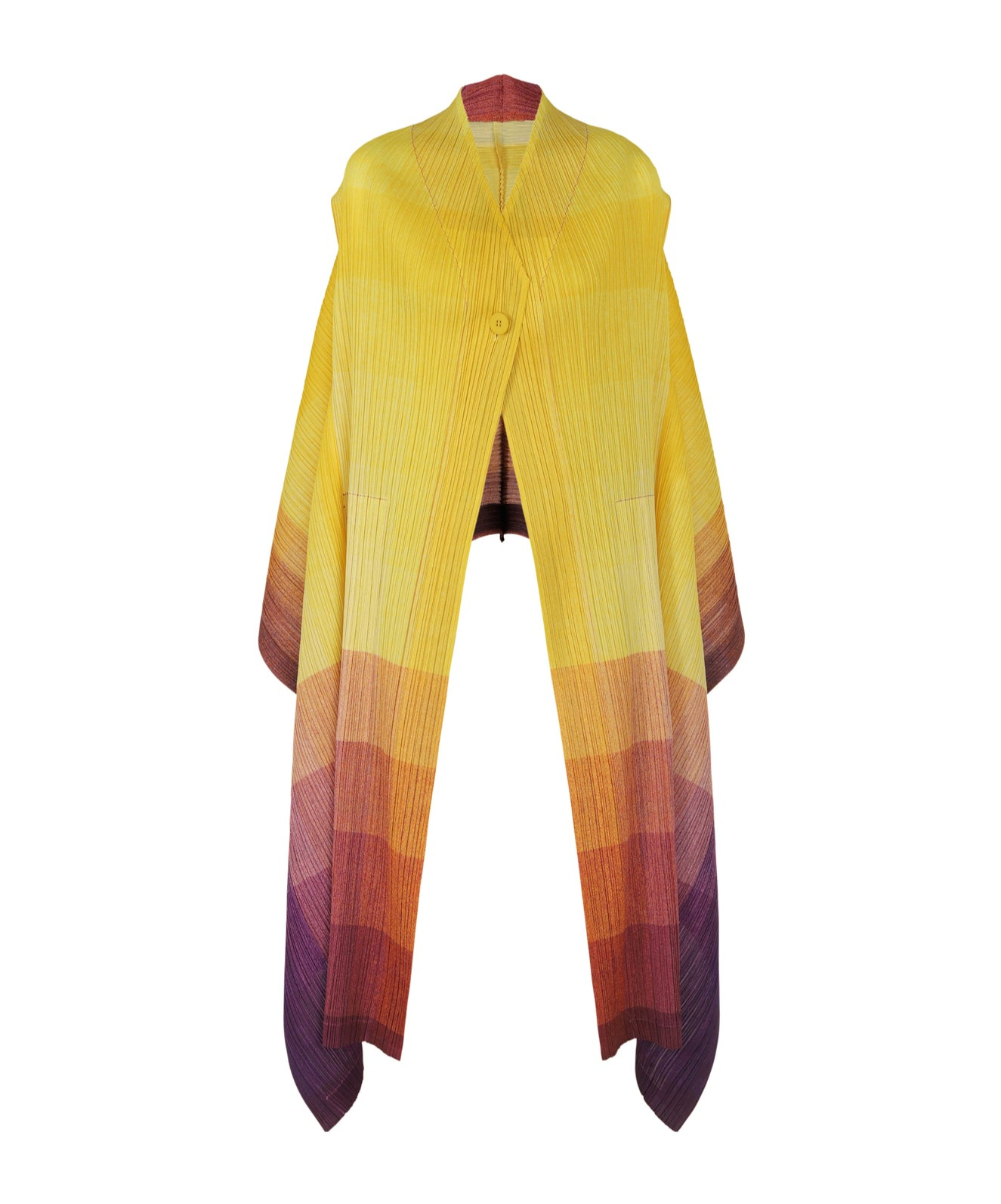 Issey Miyake Photon Cardigan In Yellow
