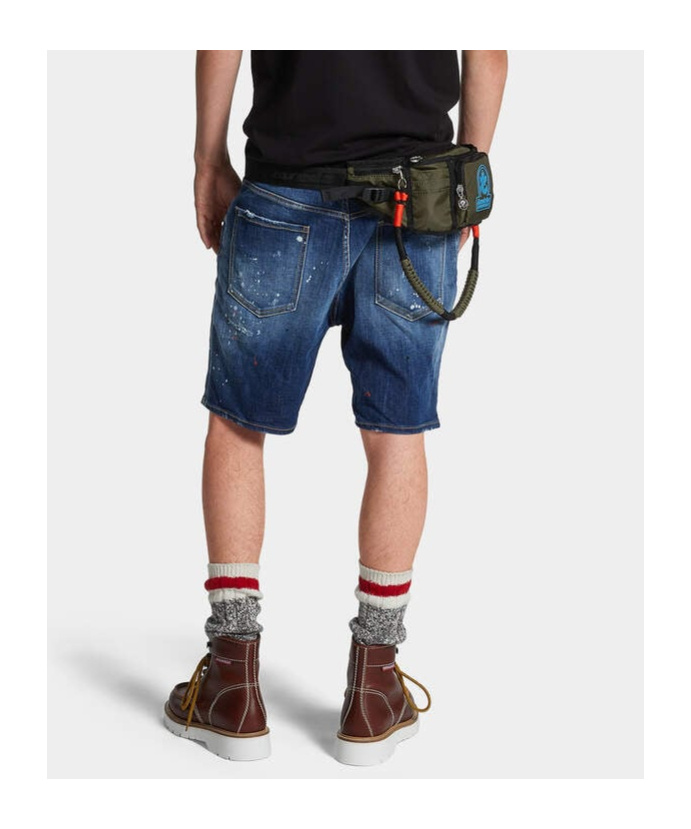 Dsquared2 Cropped Jeans With Paint Splatters In Blue
