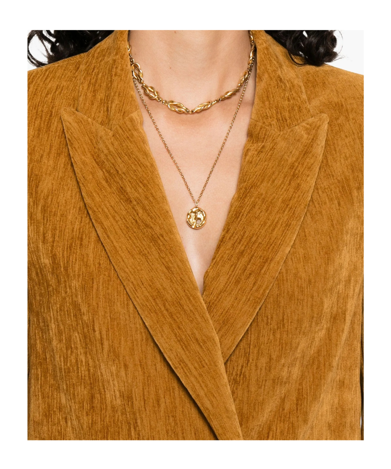 Forte Forte Double Velvet Double Breasted Jacket In Orange